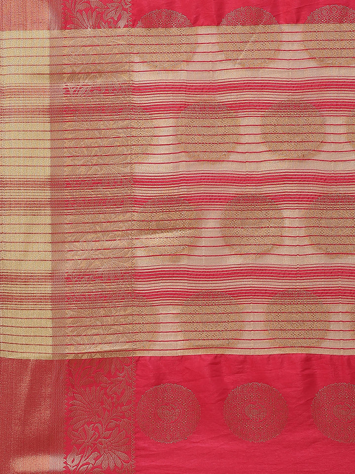 Zari Border Booti Art Handloom Woven Saree