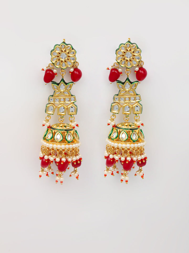 Kundan Work Necklace Set With Earring &amp; Mang Tika