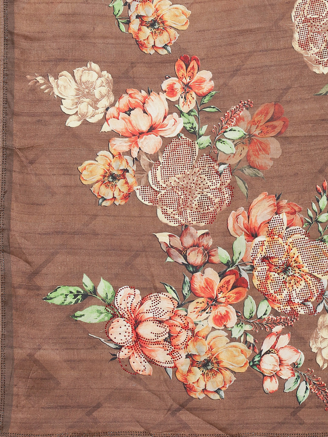 Abstract Digital Printed Satin Saree
