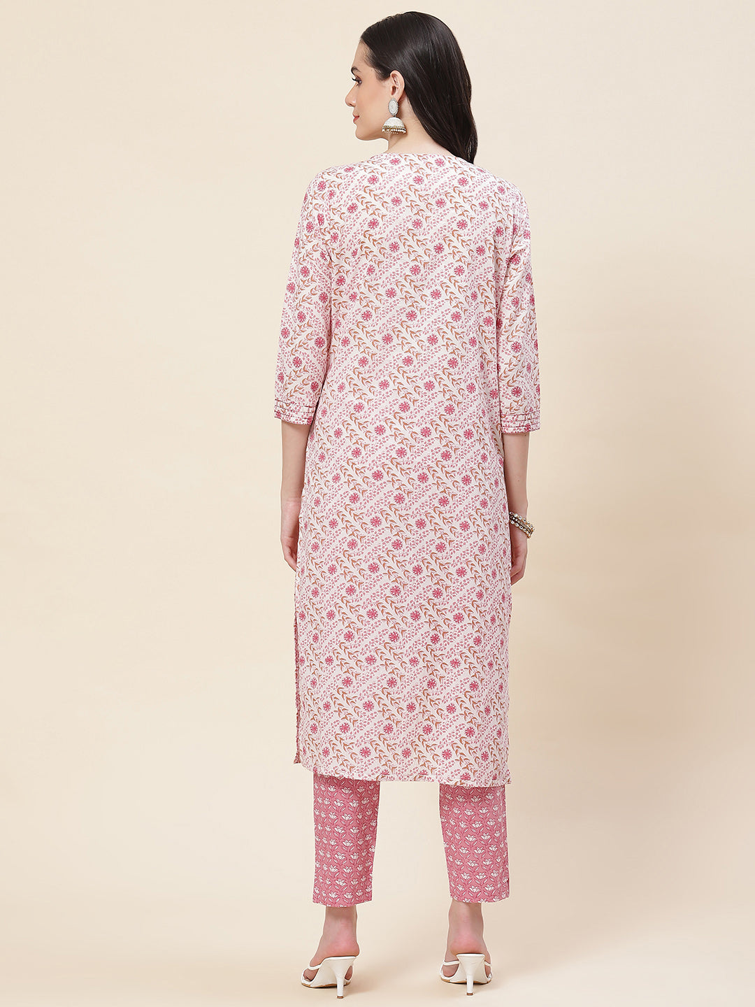 Printed Cotton Kurta With Pants