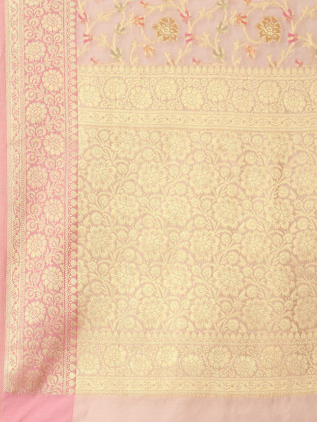 Floral Zari Jaal Cotton Woven Saree