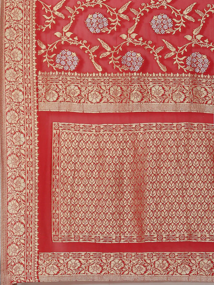Zari Border Booti Handloom Woven Saree