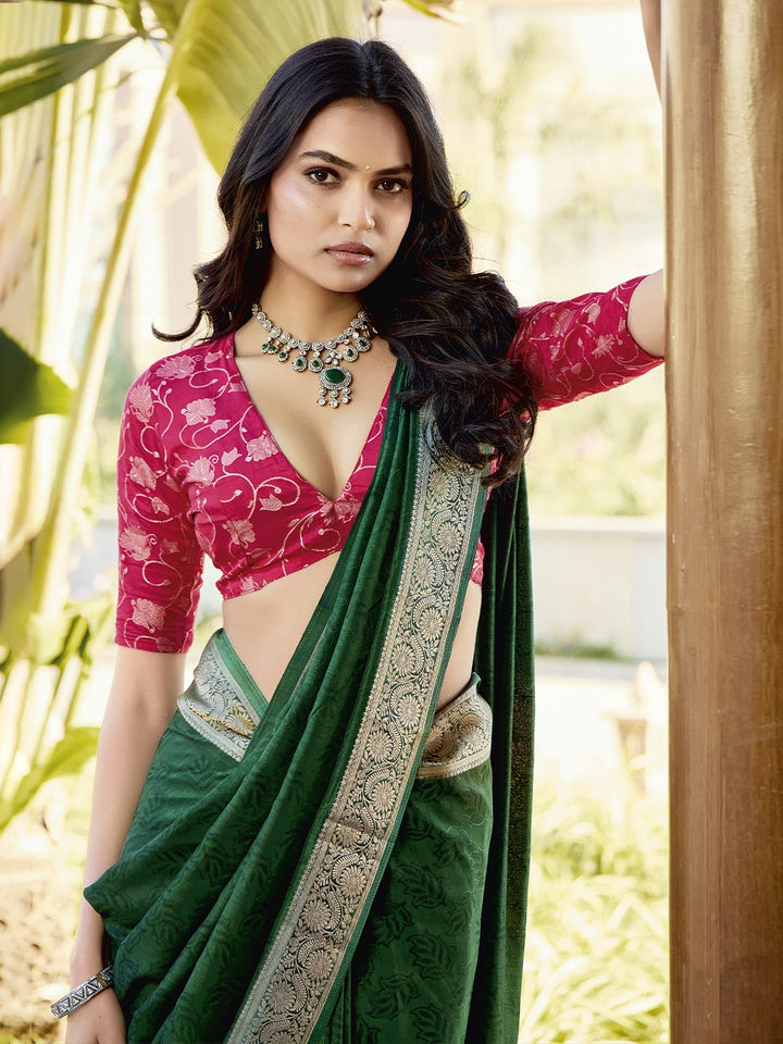 Zari Border Art Silk Saree