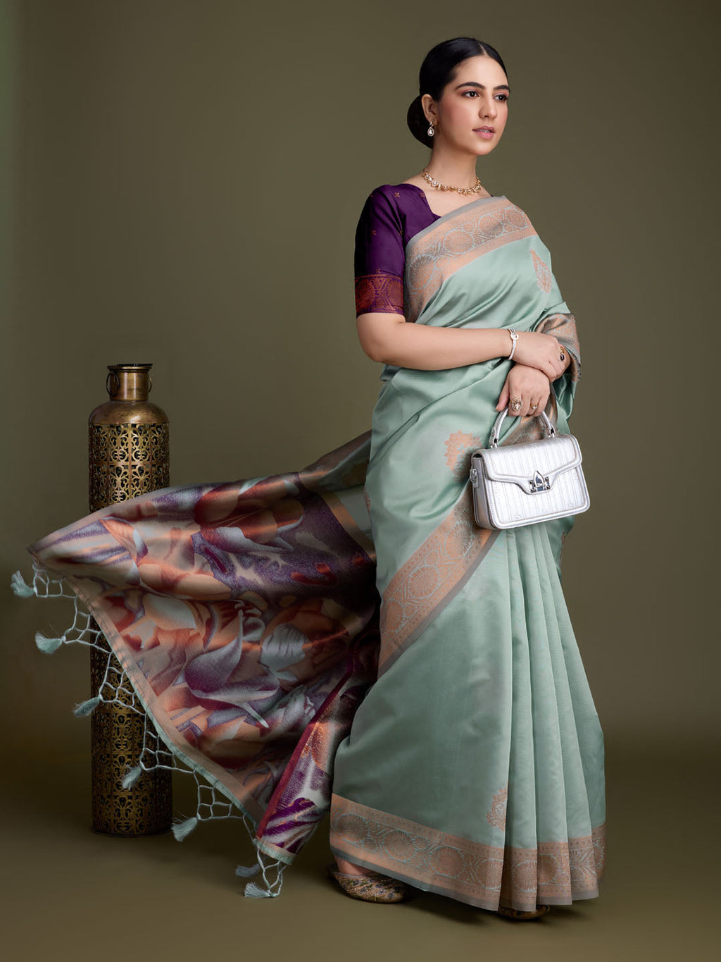Woven Design Art Silk Onion Pink Saree