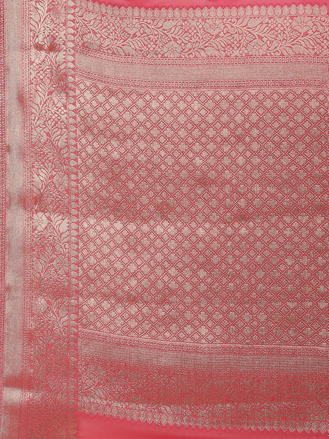 Zari Booti Chiffon Plain Saree