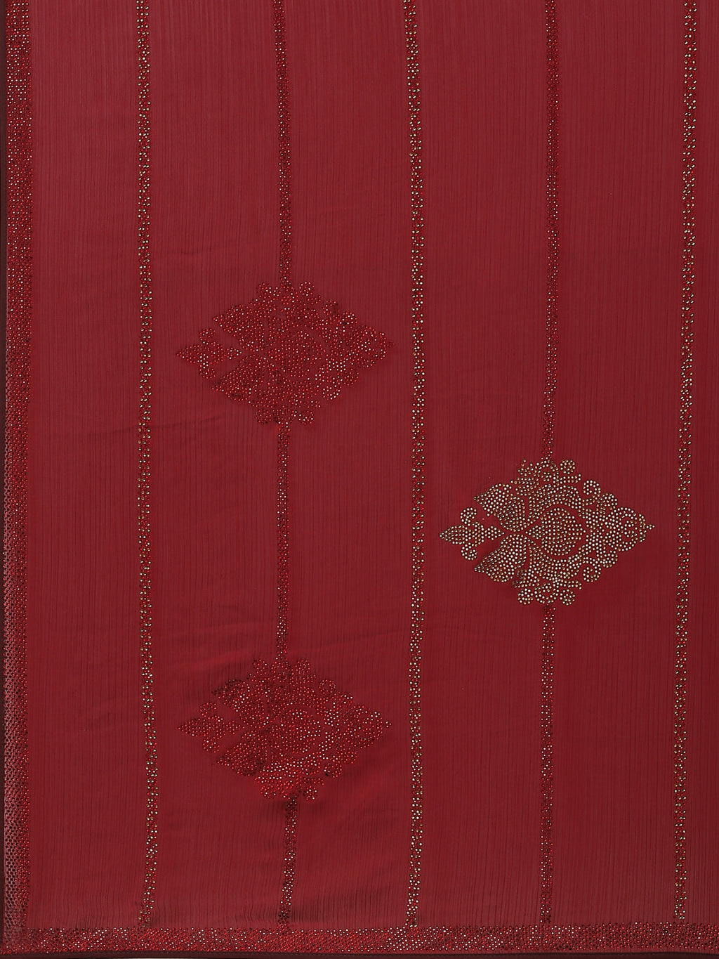 Zari Border Booti Chiffon Plain Saree