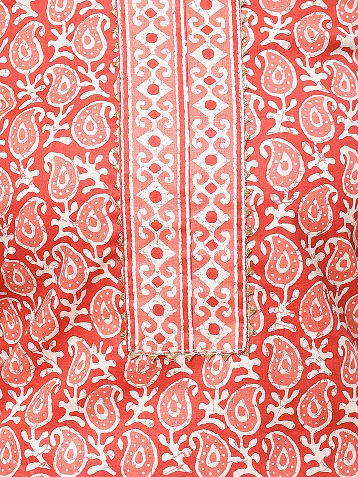 Printed Cotton Unstitched Suit Piece With Dupatta