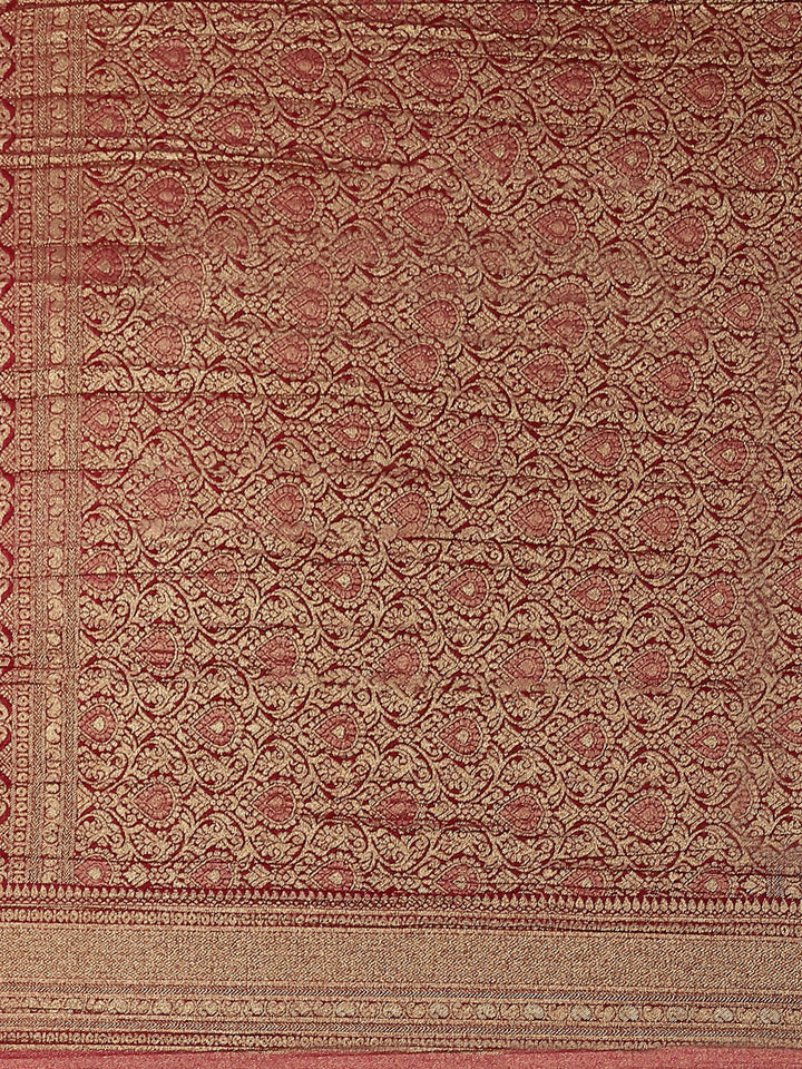 Floral Zari Jaal Georgette Woven Saree