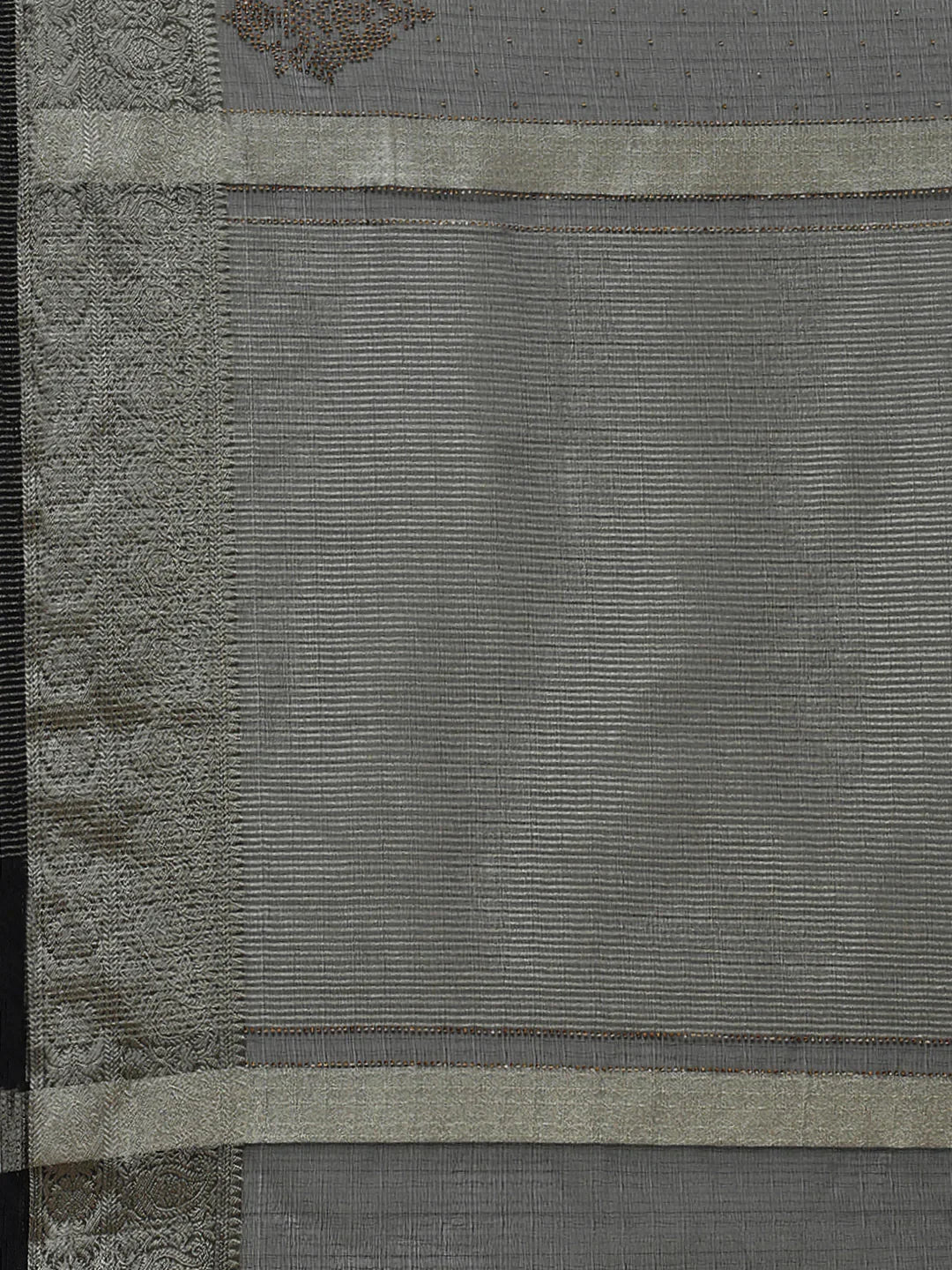 Stone Work Organza Plain Saree