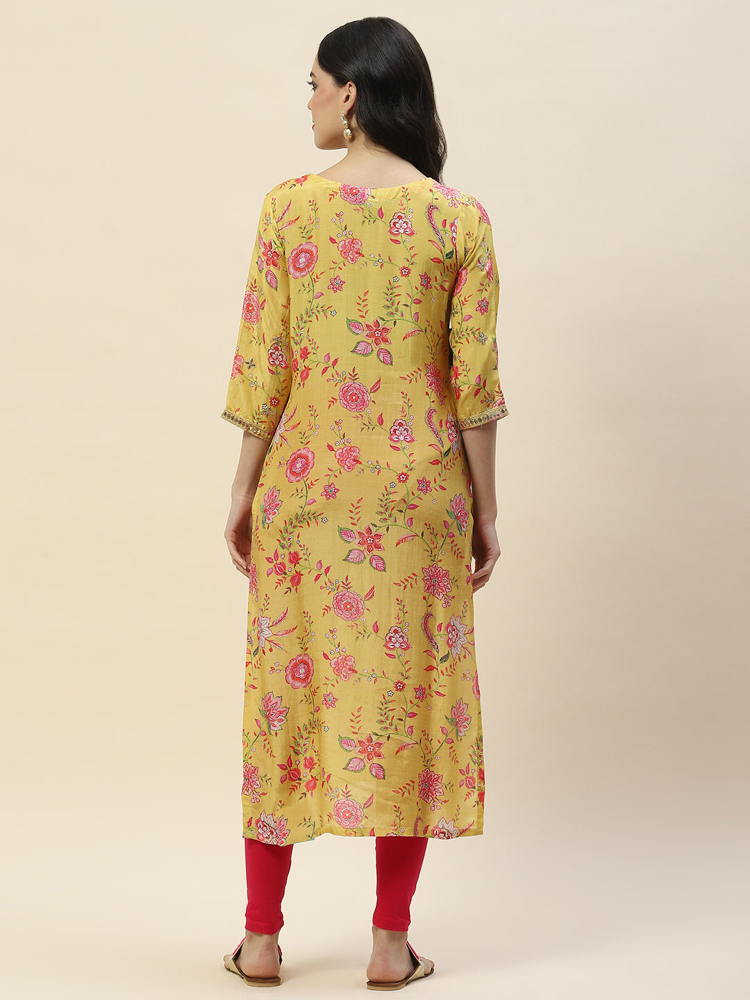 Gota Work Printed Muslin Kurta