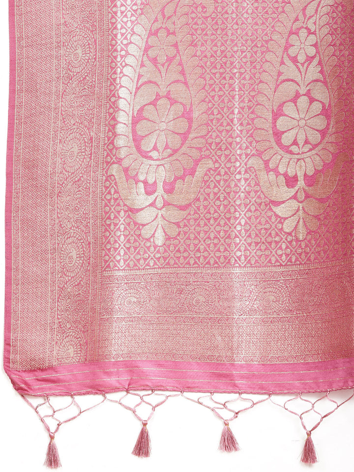 Zari Jaal Woven Art Silk Saree