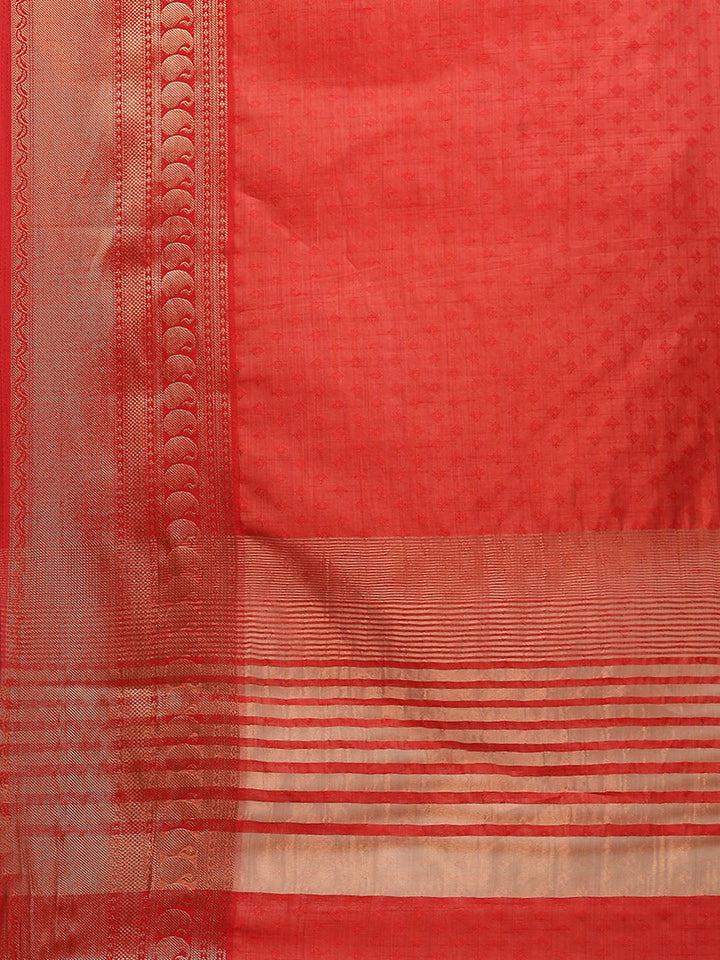 Zari Border Booti Tussar Woven Saree