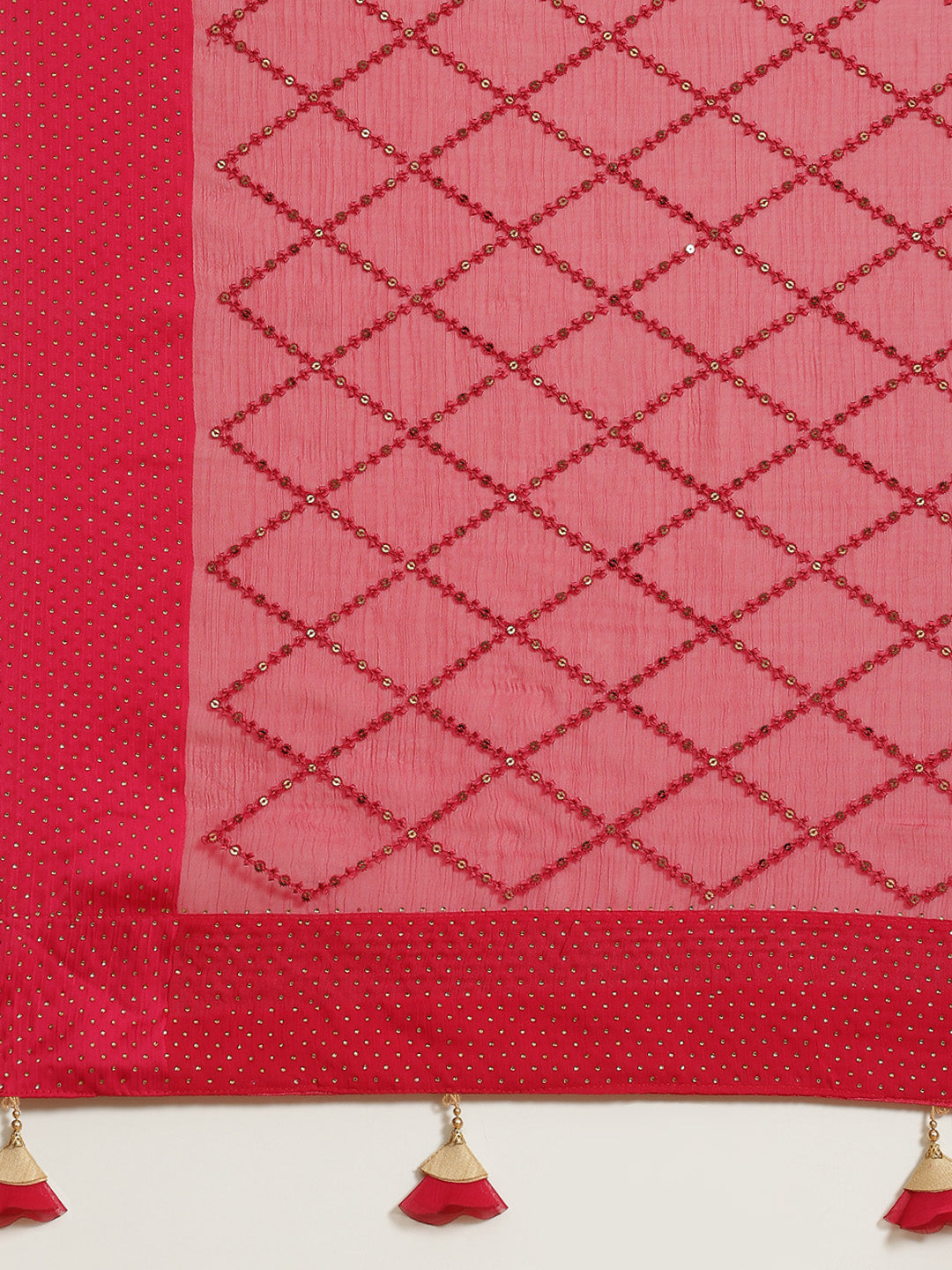 Sequence Art Handloom Chiffon Embroidered Saree