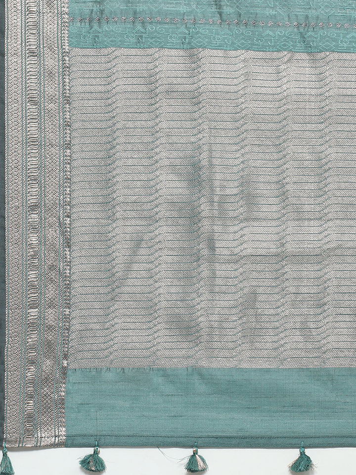 Zari Border Woven Art Tussar Saree