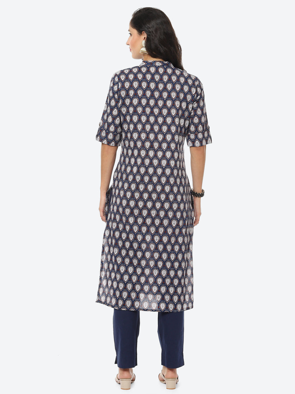 Blue Printed Cotton Kurti