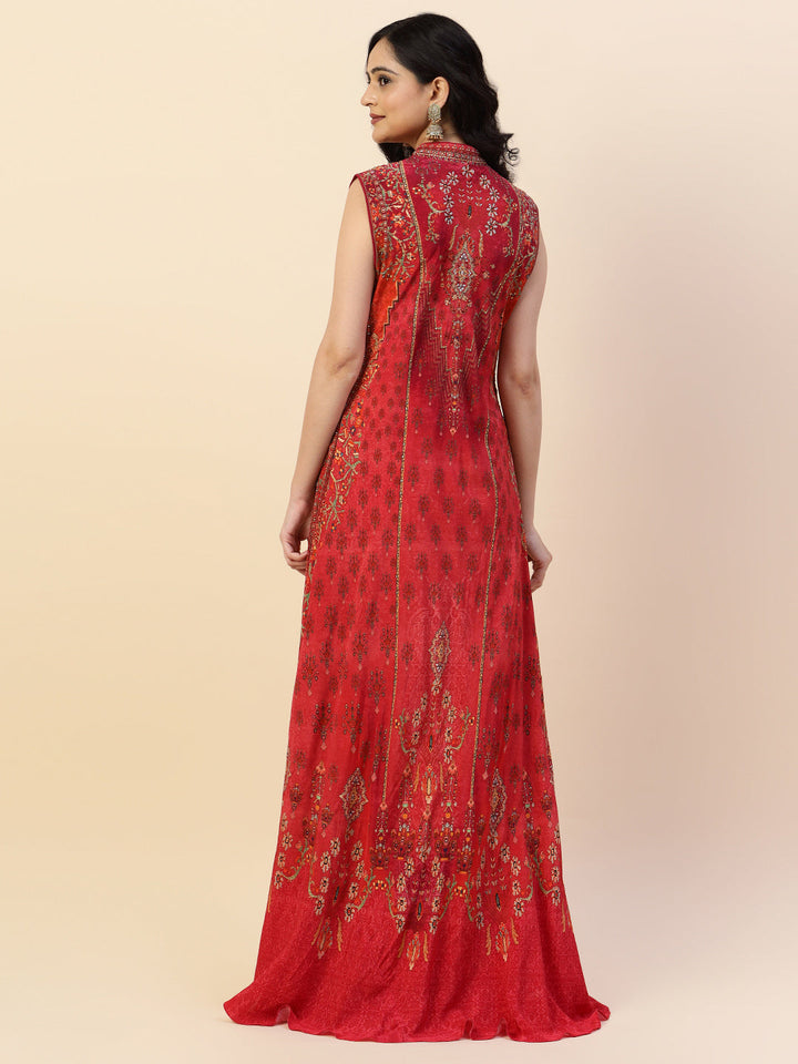 Digital Printed Crepe Gown