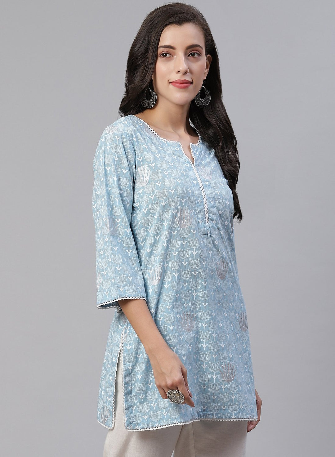 Printed Cotton Short Kurti