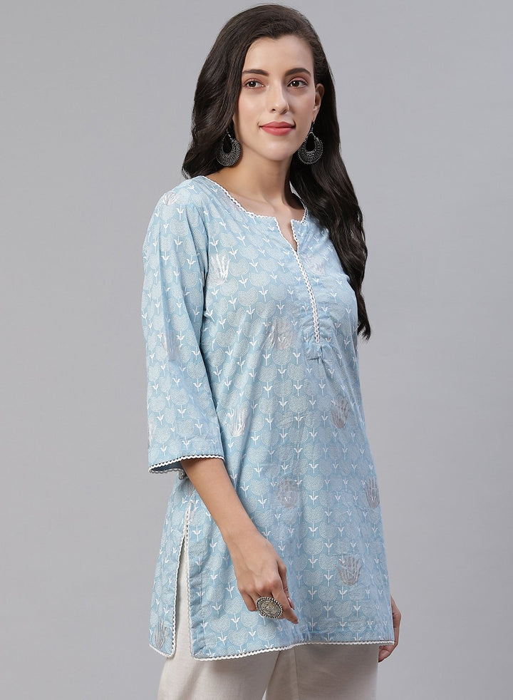 Printed Cotton Short Kurti