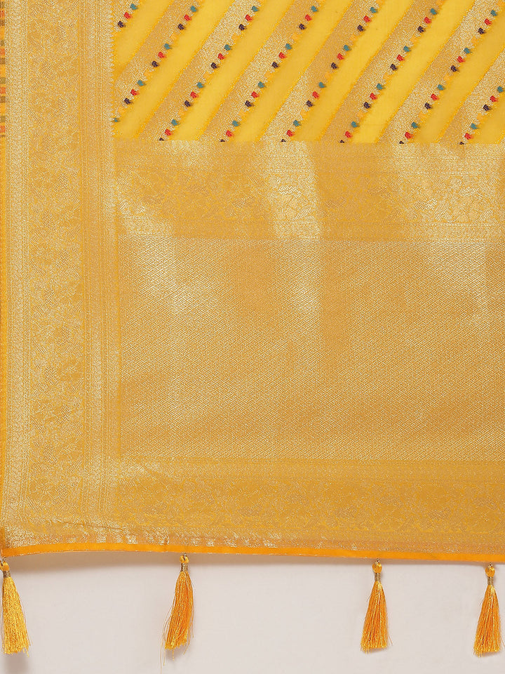 Zari Jaal Organza Woven Saree