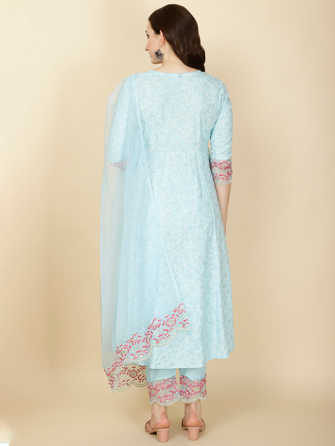 Booti Printed Cotton Kurta With Pants &amp; Dupatta