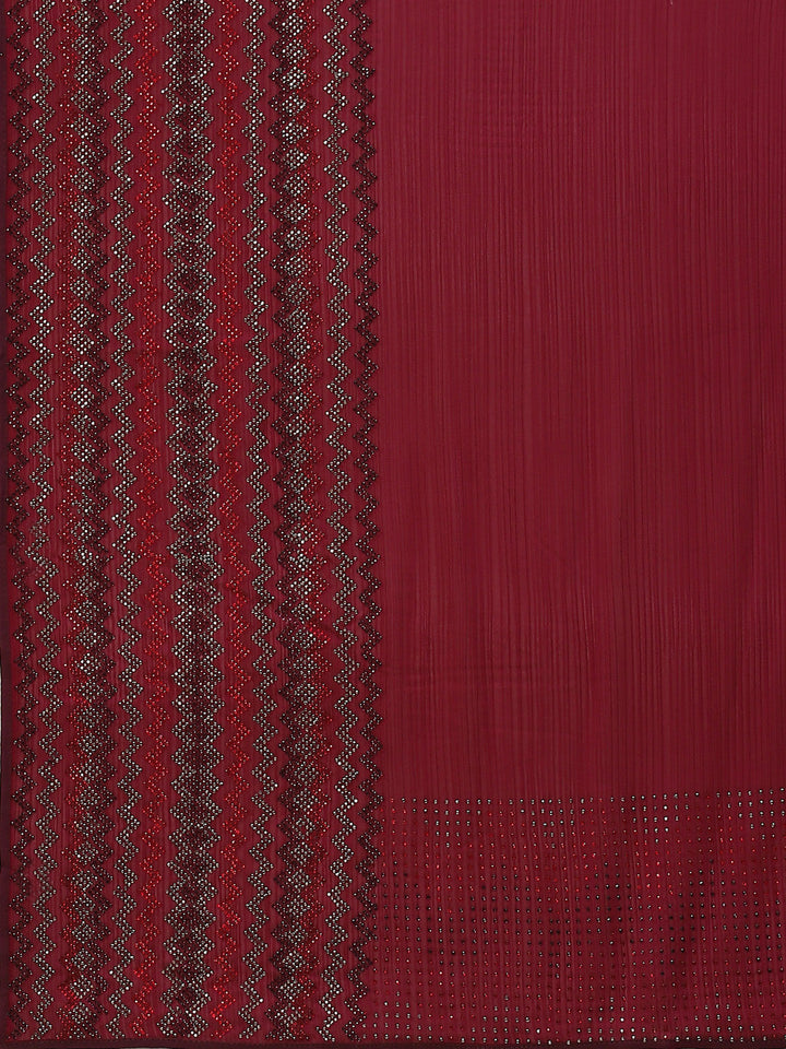 Stone Embroidered Crepe Saree