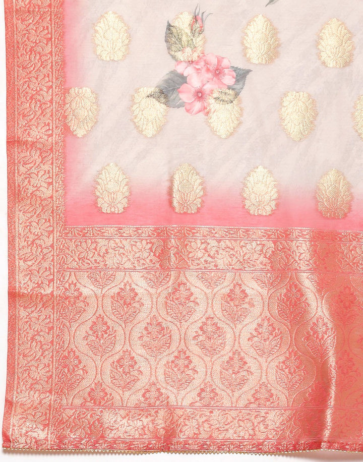 Chanderi Printed Suit Piece with fancy dupatta