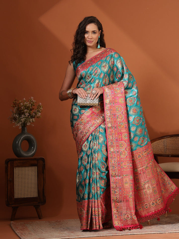 Woven Design Satin Saree