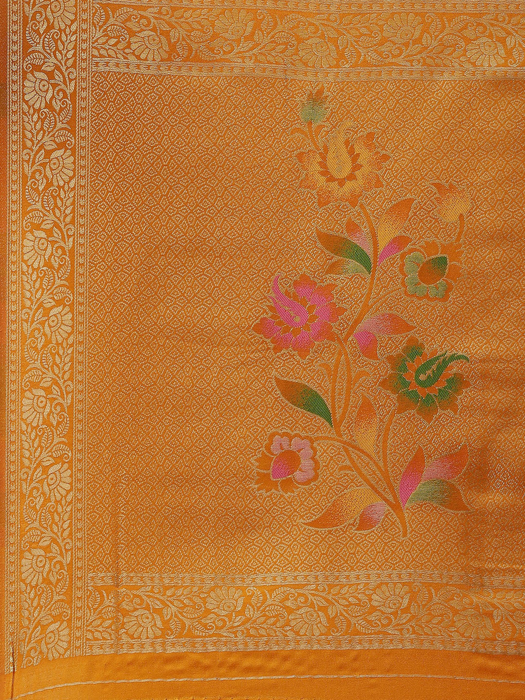 Floral Zari Jaal Handloom Woven Saree