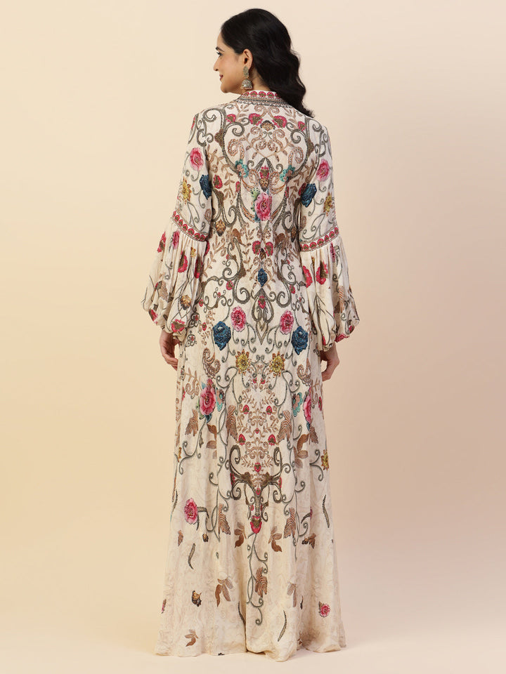 Digital Printed Crepe Gown