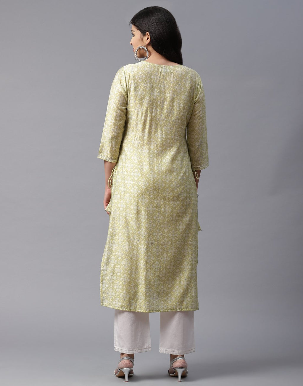 Printed Kurti Pant Set with Gota Work