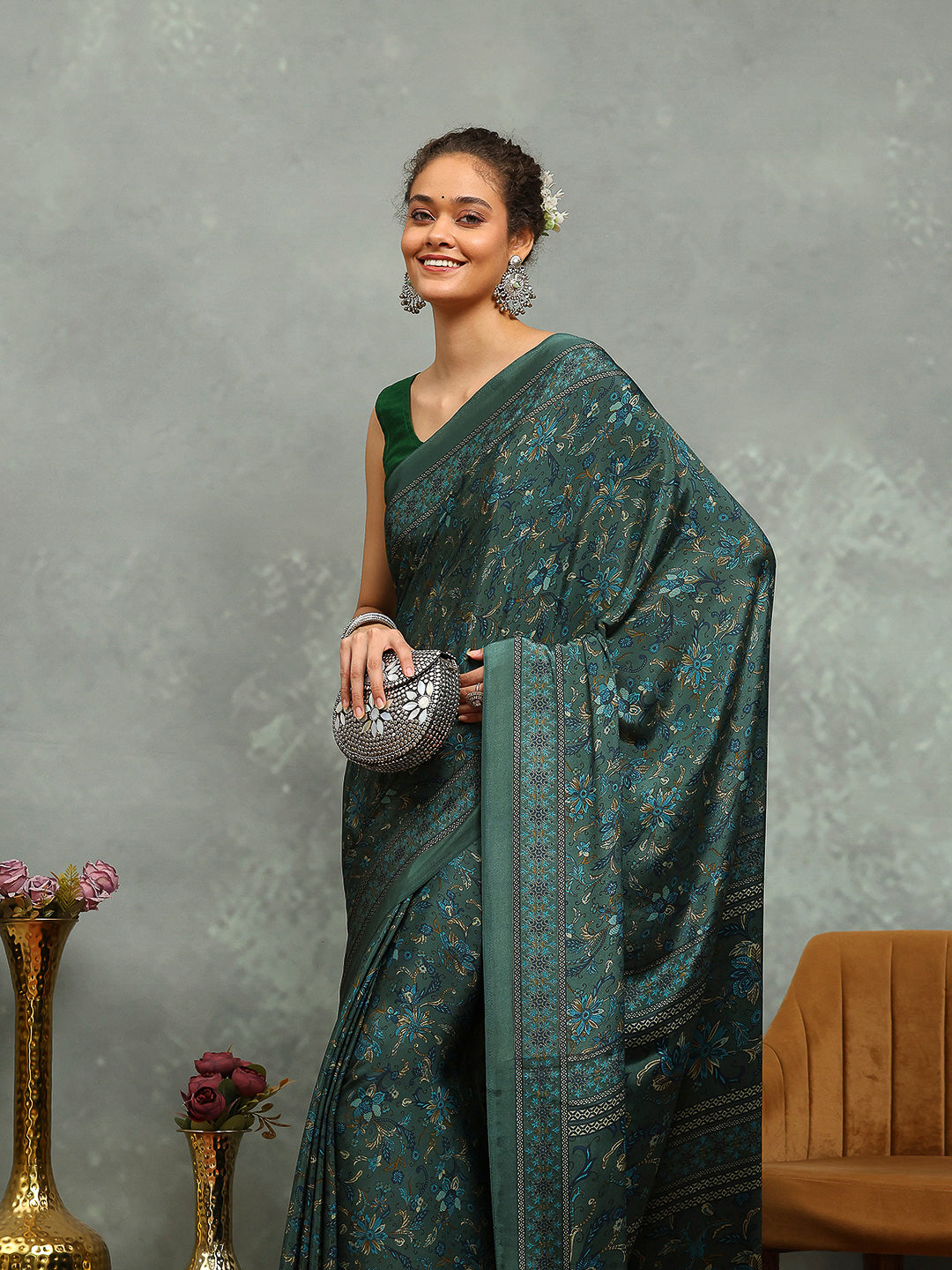 Digital Printed Crepe Saree