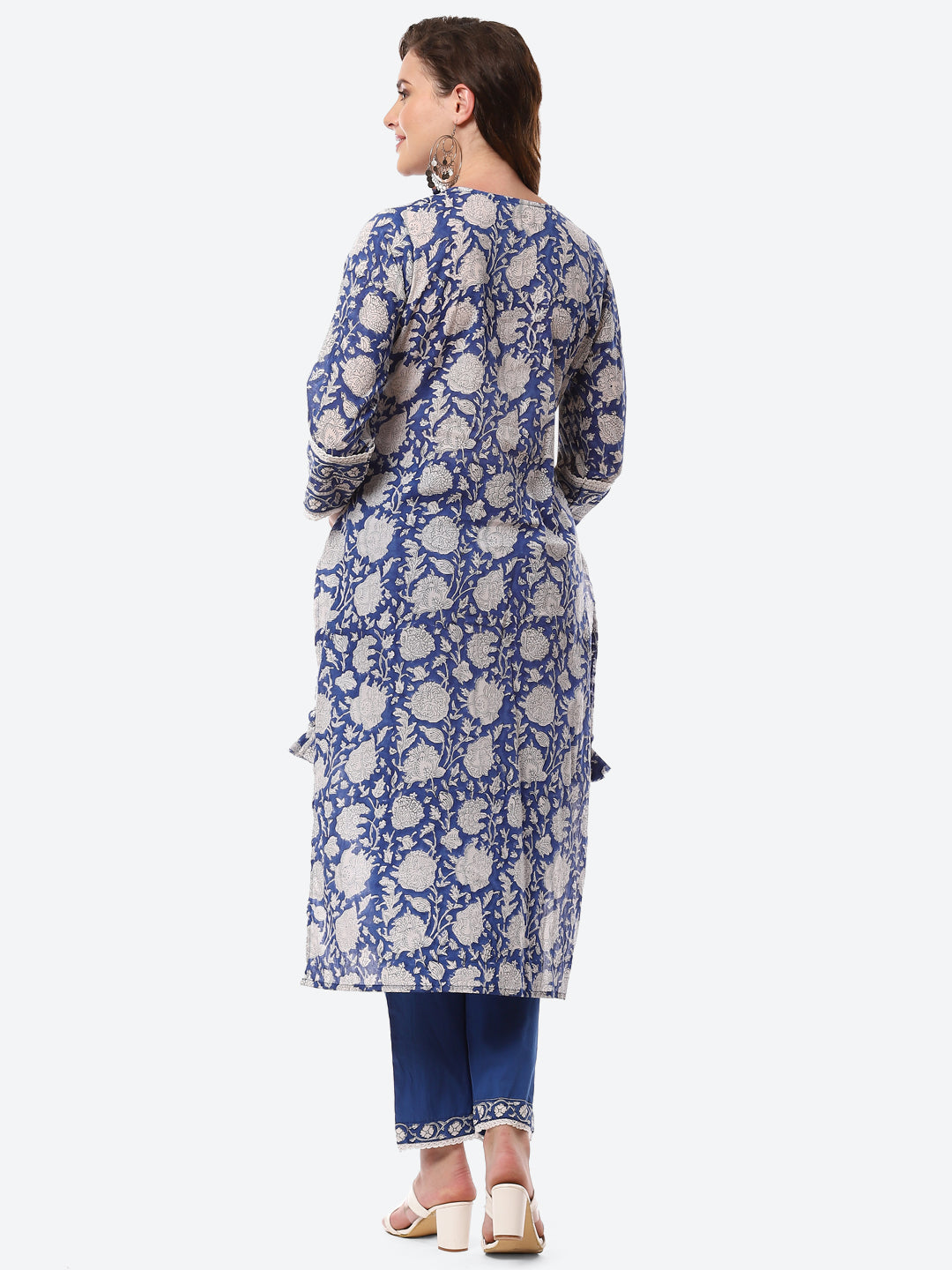 Floral Printed Cotton Kurta With Pants