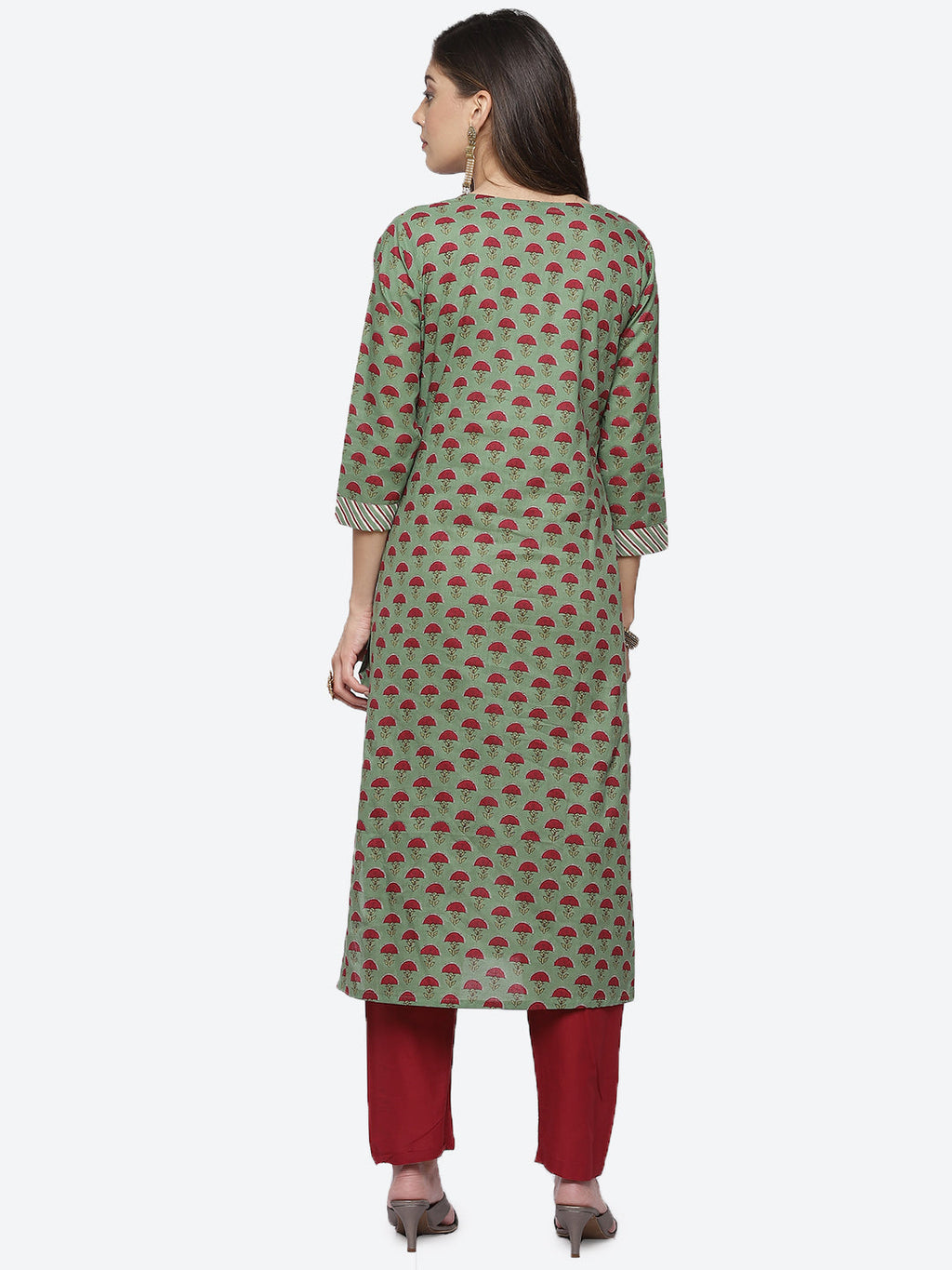 Floral Printed Cotton Kurta With Pant