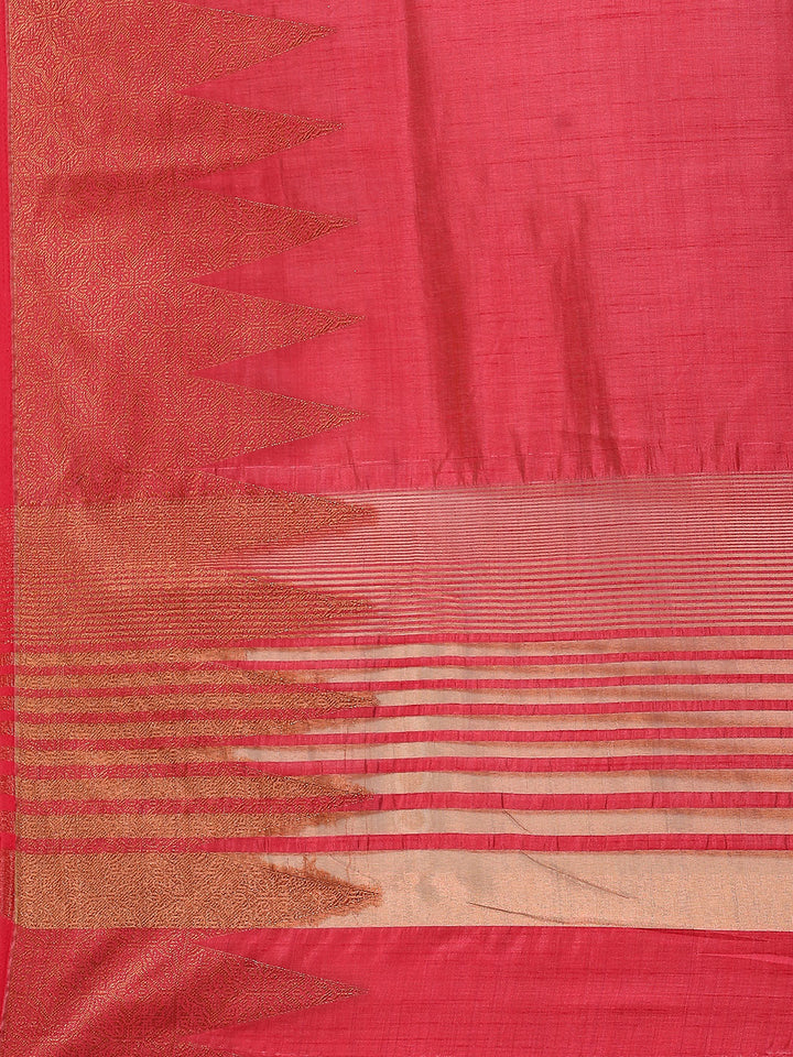 Plain Zari Border Handloom Woven Saree