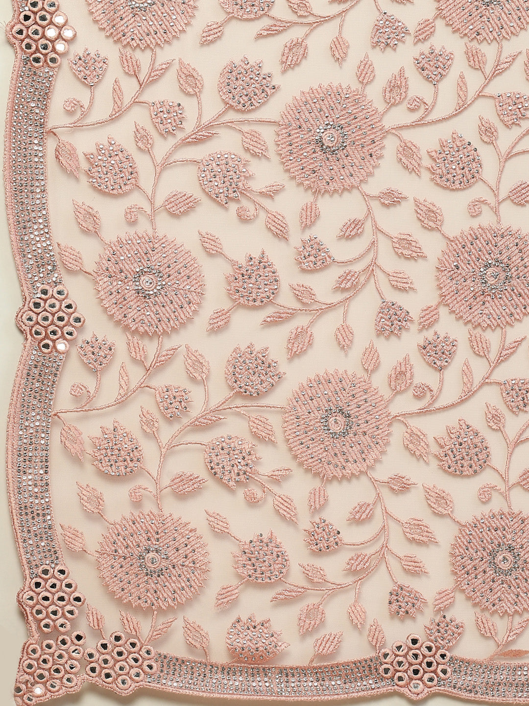 Floral Embroidered Net Saree