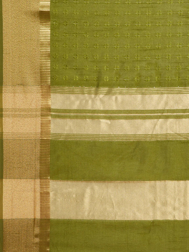 Plain Zari Border Handloom Woven Saree