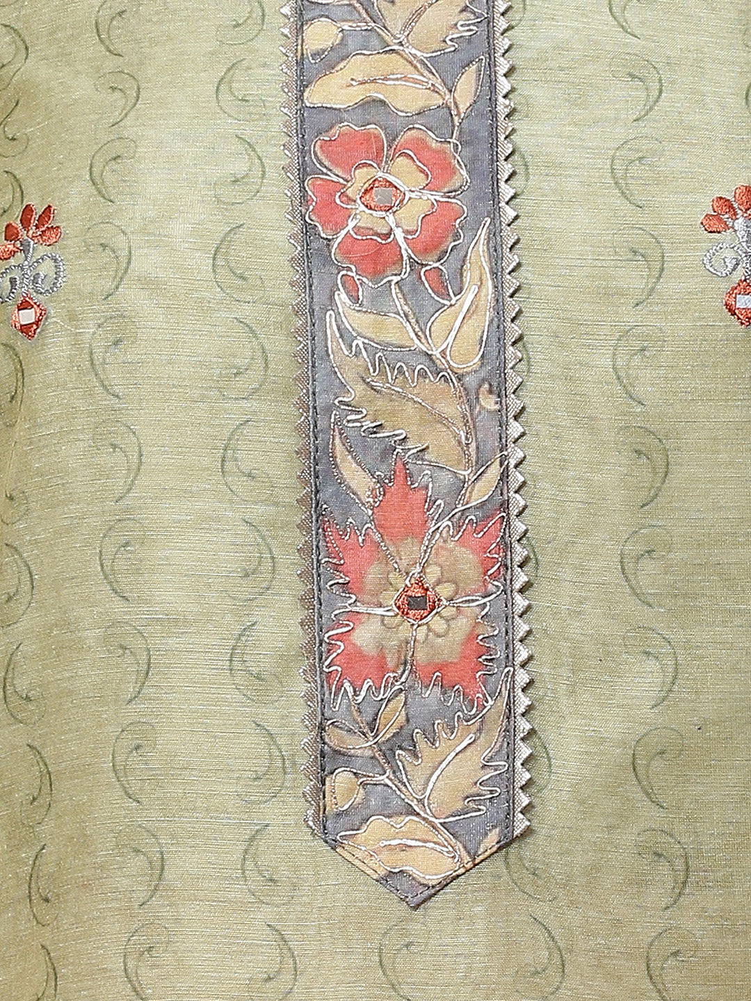 Printed Chanderi Unstitched Suit Piece With Dupatta