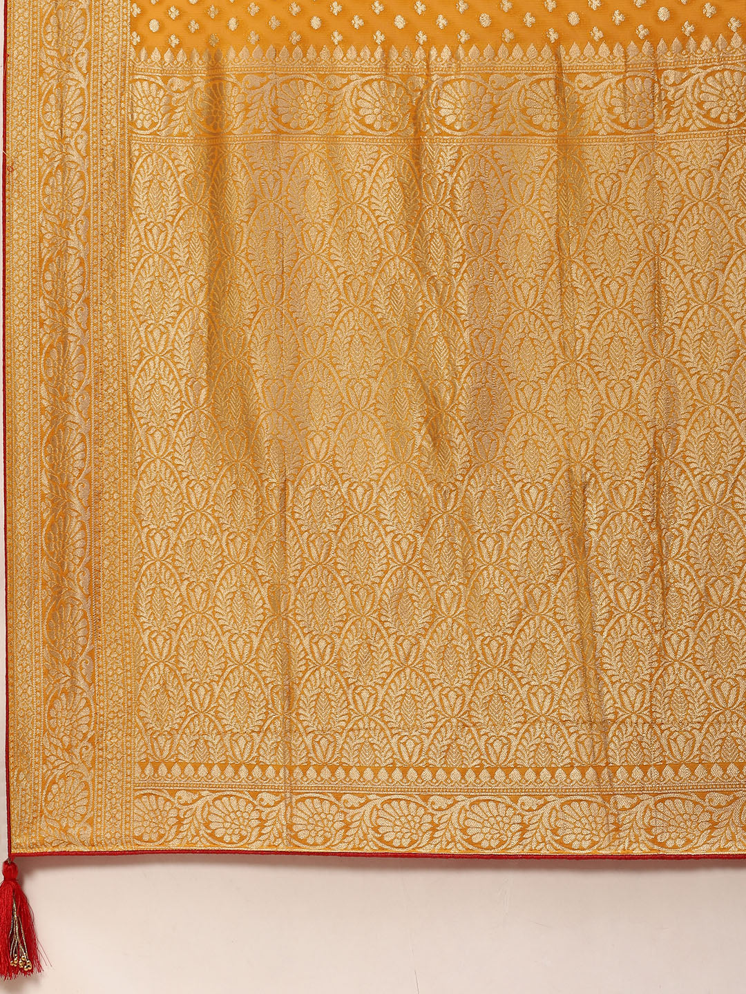 Zari Border Booti Georgette  Plain Saree