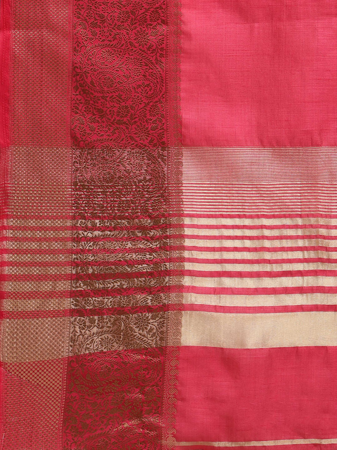 Plain Zari Border Art Handloom Woven Saree