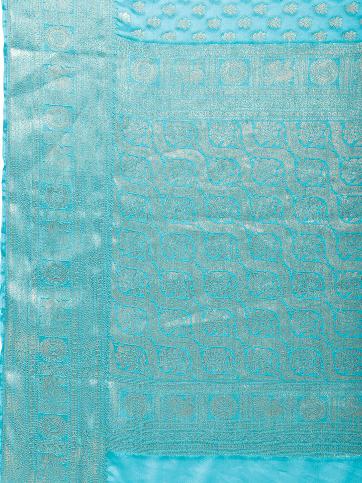 Zari Border Booti Plain Crepe Saree