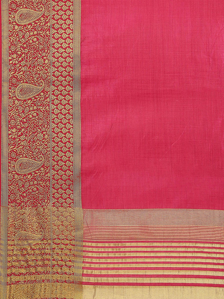 Plain Zari Border Art Handloom Woven Saree