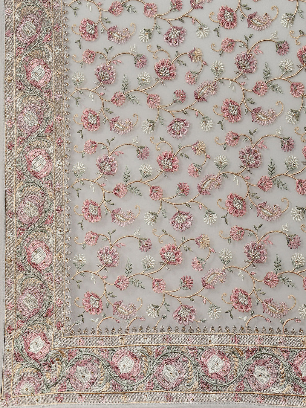 Floral Resham Jaal Embroidered Georgette Saree