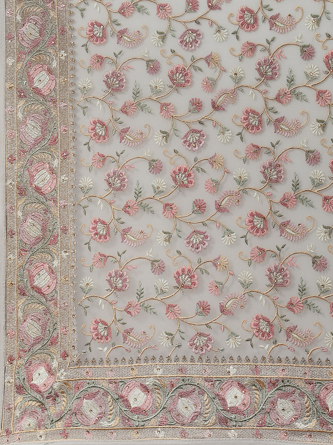 Floral Resham Jaal Embroidered Georgette Saree