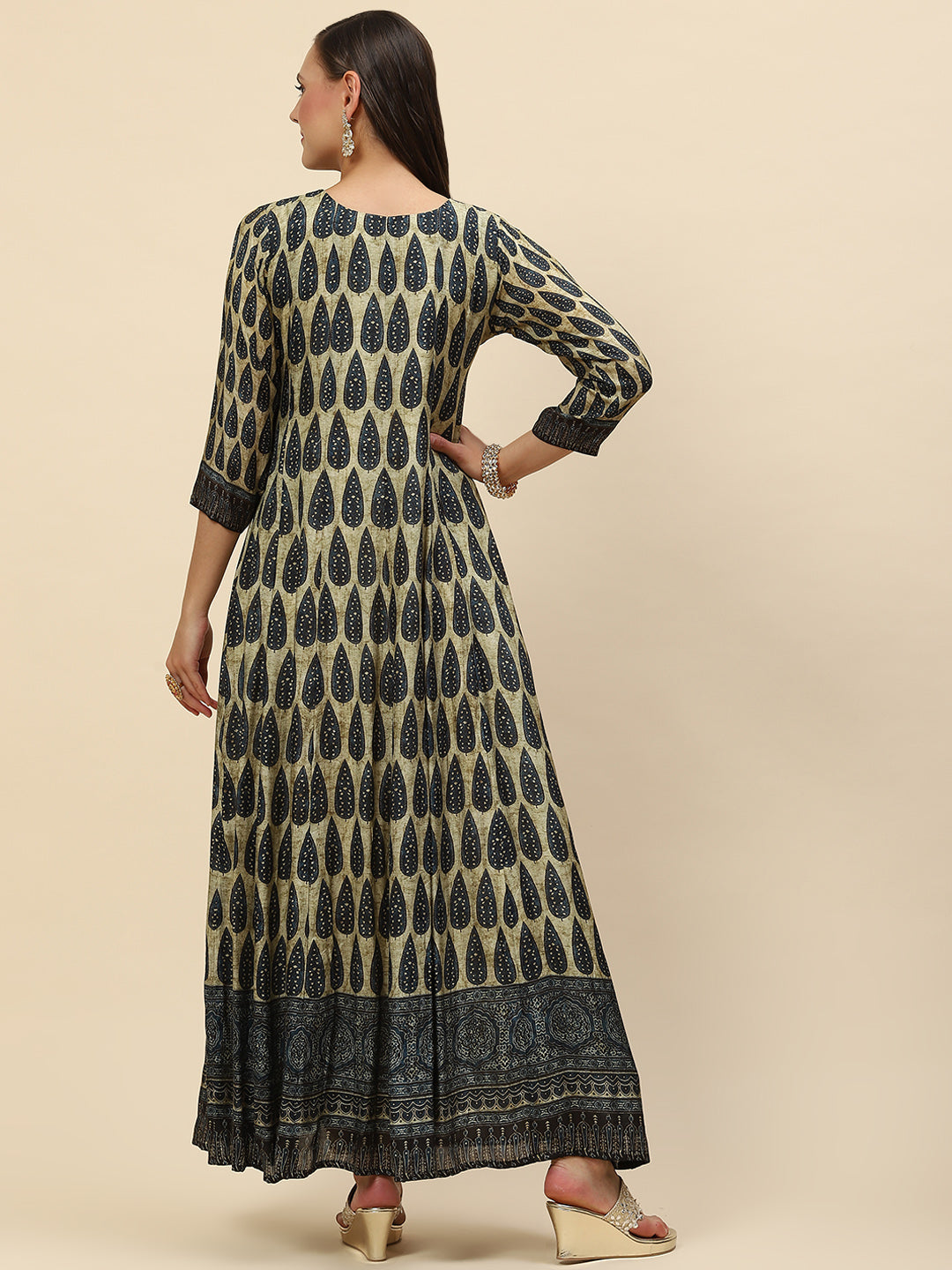 Printed Muslin Flared Kurta