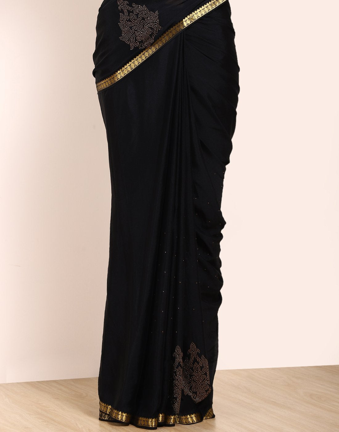 Black Art Crepe Saree