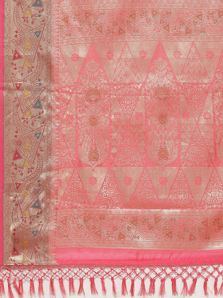Zari Jaal Woven Cotton Saree
