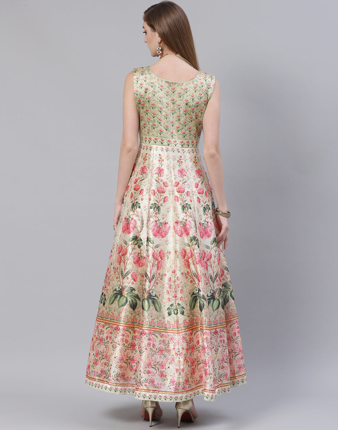 Pista Green Art Tussar Salwar Kameez Stitched Suit