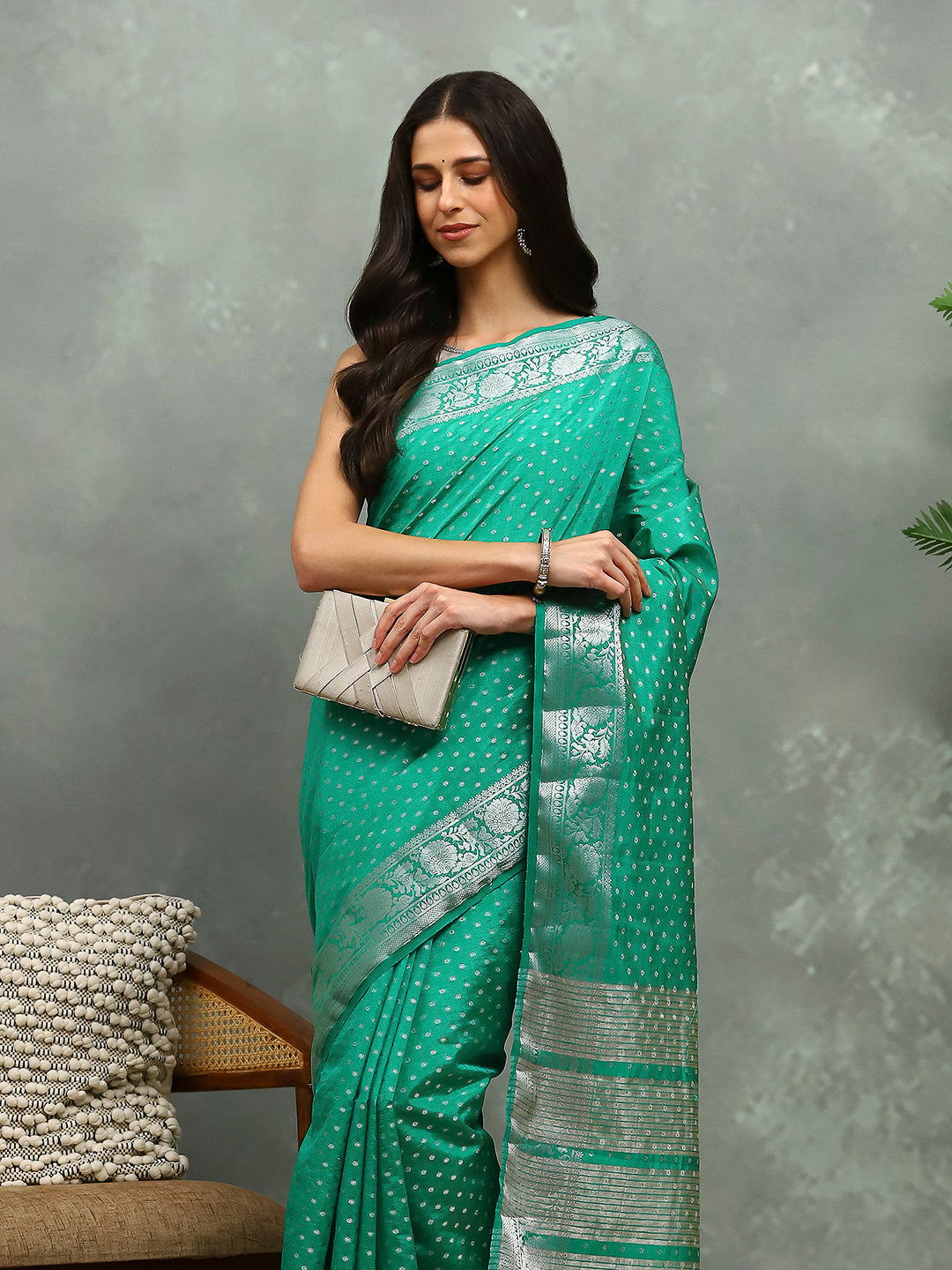 Woven Booti Art Silk Saree