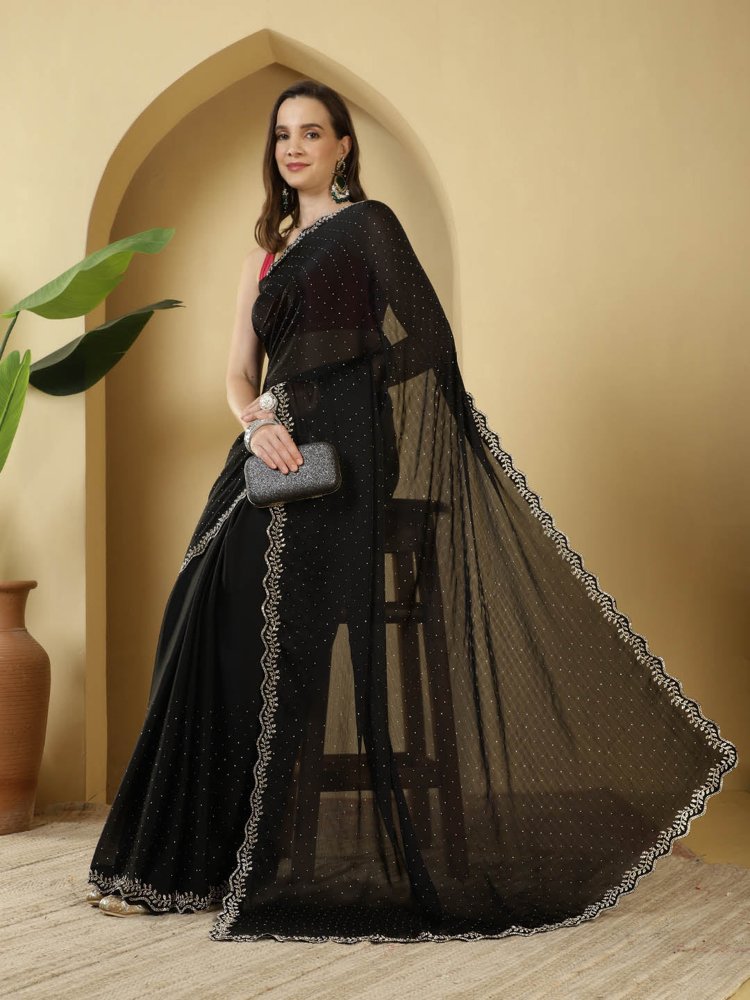Digital Printed Chiffon Saree