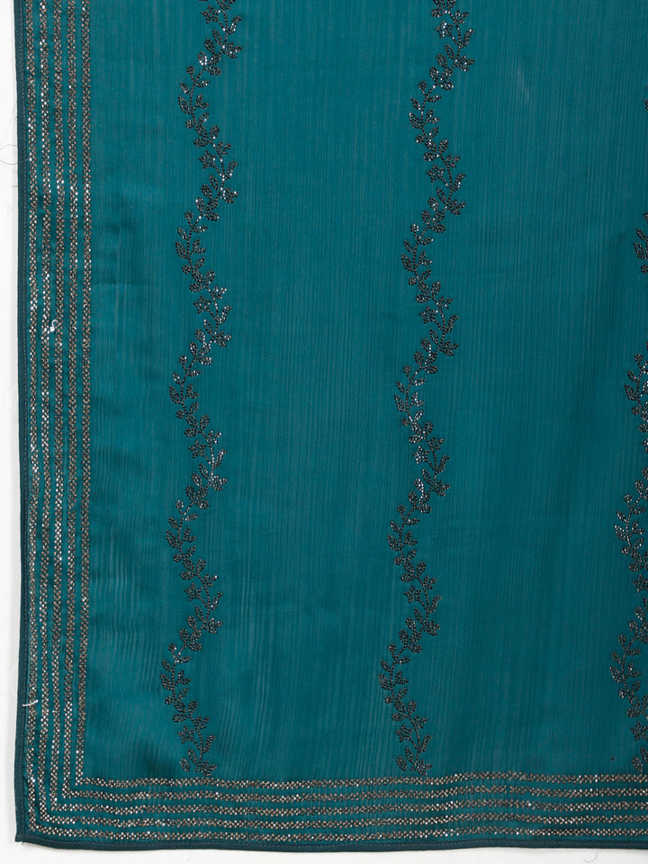 Stone Embroidered Chiffon Saree